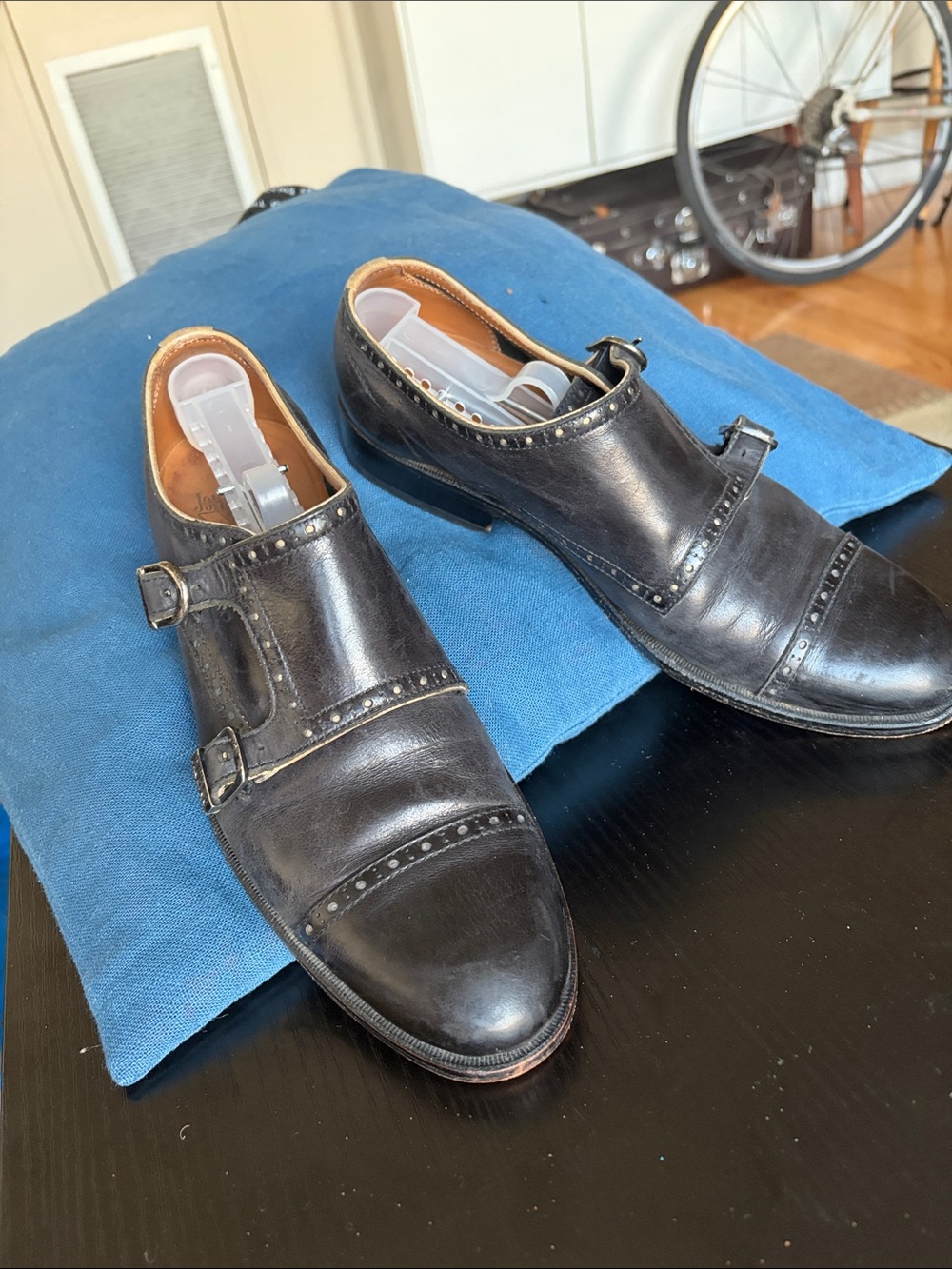 Fluevog classic Black Double Monk Strap 7